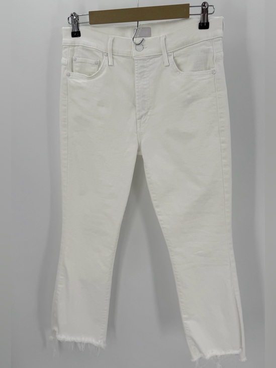 MOTHER Denim - Mother Jeans Women’s 30 White Denim the Insider Crop Step Fray 1157-753 26”